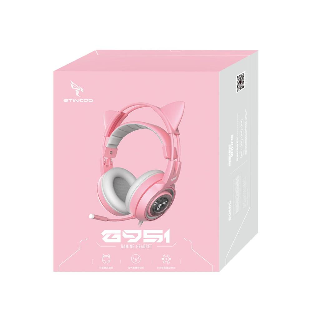 SOMIC Soporte de auriculares rosa para juegos con base sólida y suspensión  flexible para auriculares con soporte para todos los tamaños de auriculares